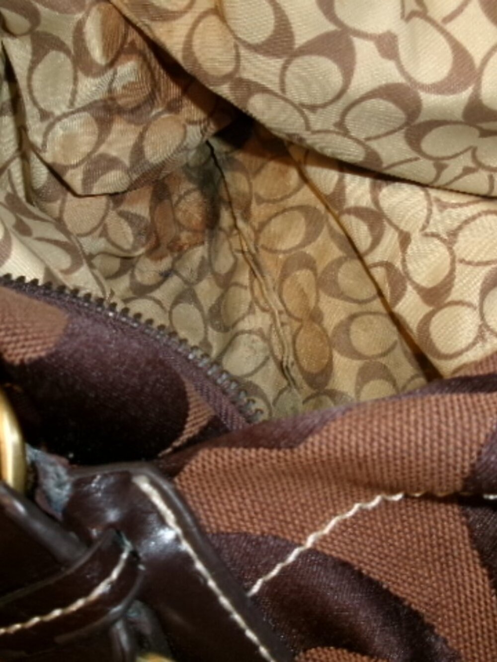 Y2k vtg canvas big C Hobo satchel Coach bag good vintage coach - Picture 12 of 13